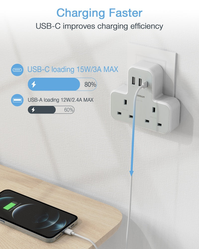 SG Safety Mark - TESSAN 5 in 1 Portable Sockets with USB Ports