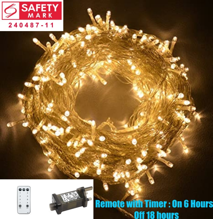 SG Safety Mark - 31V Low Voltage 20 Meters 200 Led Fairy String Light , Warm