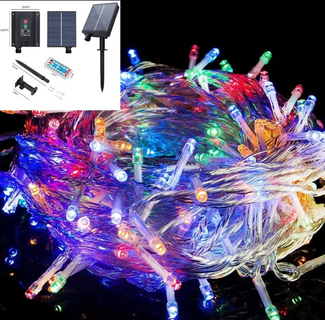 Outdoor Solar Powered 20 Meter 200 Led Fairy String Light , Multi