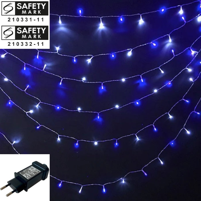 SG Safety Mark - 31V 10 Meters 100 Led Fairy String Light , White and Blue