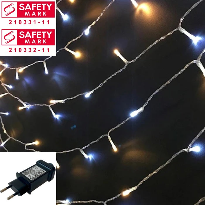 SG Safety Mark - 31V 10 Meters 100 Led Fairy String Light , White and Warm