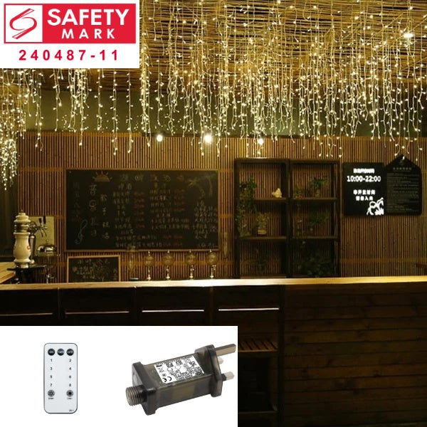 SG Safety Mark - 31V 3 Meters x 1 Meter Led Fairy Curtain Light with Remote