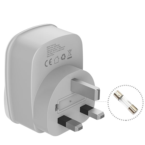 SG Safety Mark - TESSAN Travel Adapter with 2 USB Port