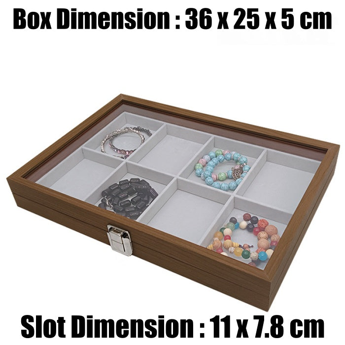 [ STARZ ] 8 Grids Wooden Jewelry Storage Box