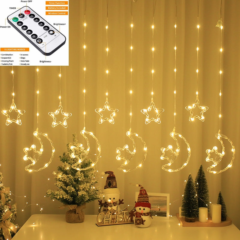 [ STARZ ] USB 3M Width Moon with Stars Fairy Curtain Lights , Warm