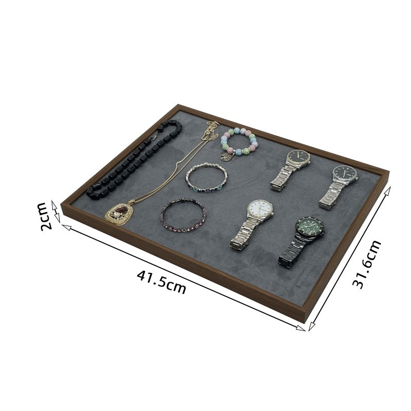 Wooden Flat 2 Way Empty Jewelry Display Tray