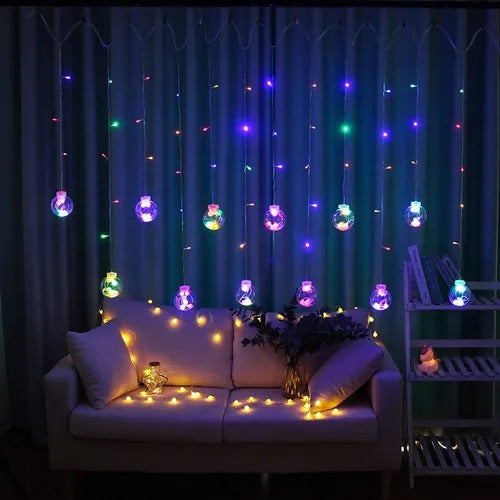 SG Safety Mark - 31V 3.5M Width Wishing Balls Curtain Led Fairy icicle Lights, Multi