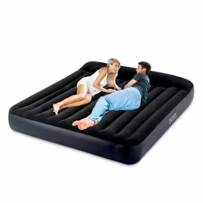 INTEX Fiber Tech Dura Beam King ,Black Head Rest Air Bed with Electric Pump