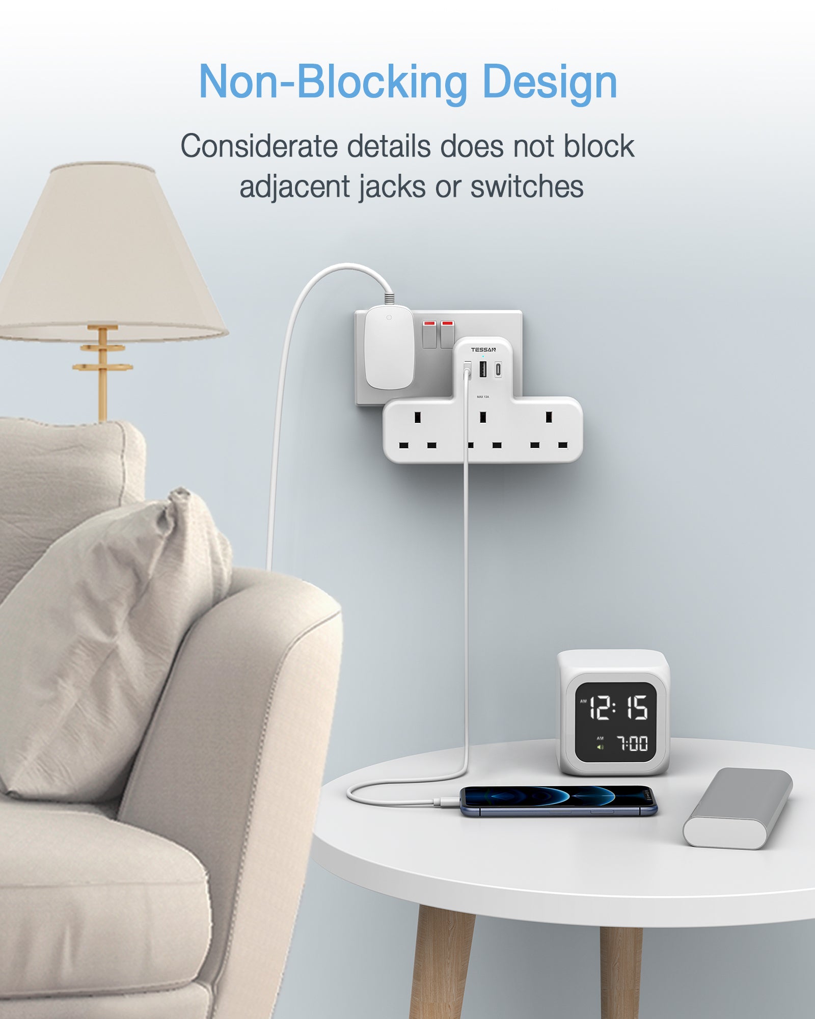 SG Safety Mark - TESSAN 6 in 1 Portable Sockets with USB Ports