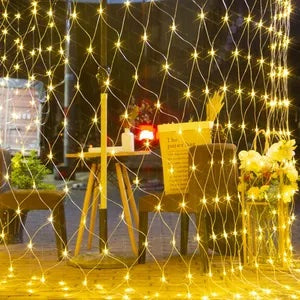 SG Safety Mark , 31V 3M x 2M 198 Led Fairy Net Light , Warm with Remote