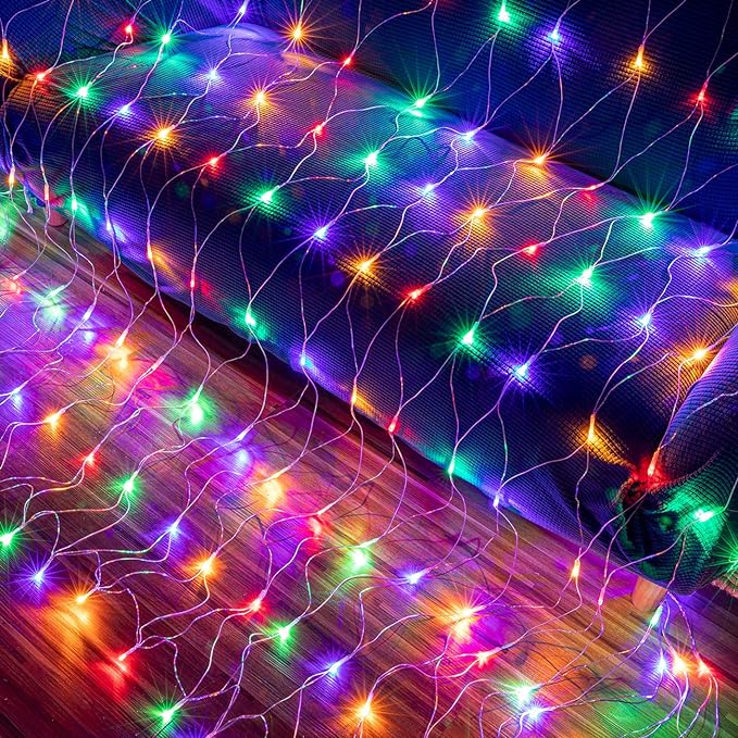 8 Modes Memory - 3 Meter x 3 Meter Led Fairy Curtain Net Light , Multi