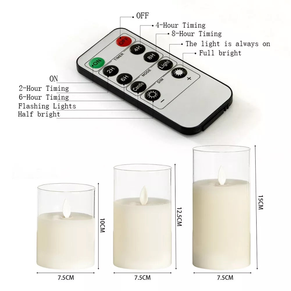 3 in 1 Transparent Battery Operated Flameless Candle Lights