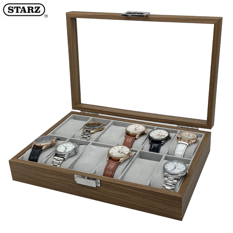 12 brown wood watch box singapore