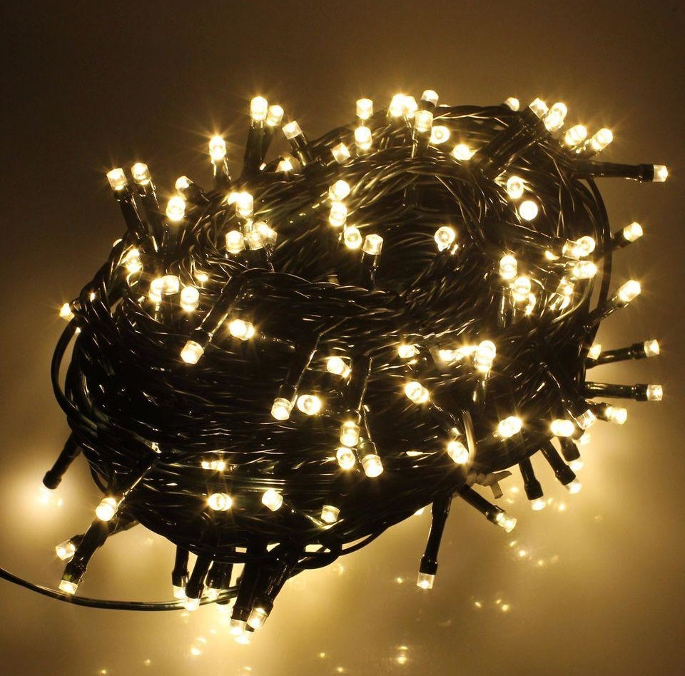 8 Modes 10 Meter 100 Led Fairy Black String Light Power Point warm white 