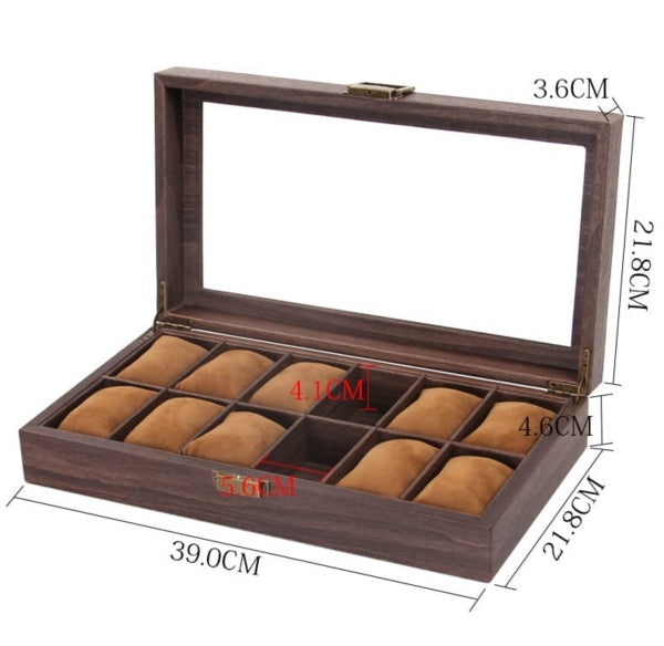 brown watch box 12 slots