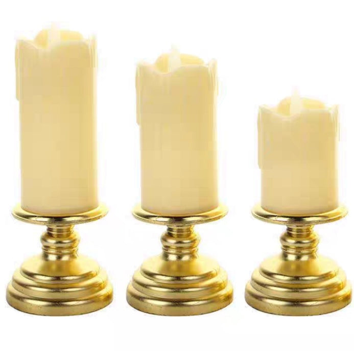 3 in 1 Flameless Battery Operated Tea Lights with Stand