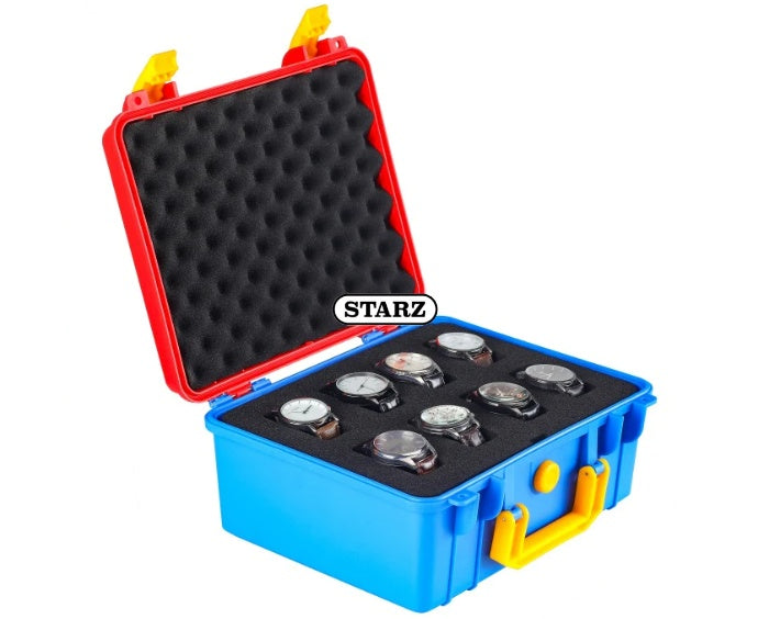 [ STARZ ] 8 Slots Heavy Duty Watch Storage Case , Red Blue