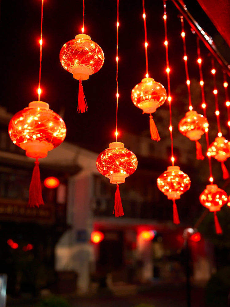 red fairy chinese new year fairy icicle lights 